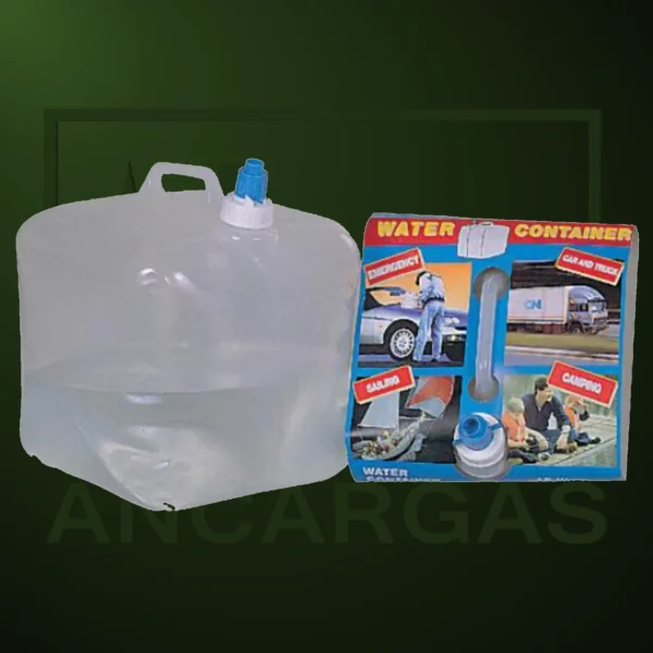 Tonel plegable para agua 15L en plástico para alimentación con asa y grifo - Imagen Web de Ancargas ©