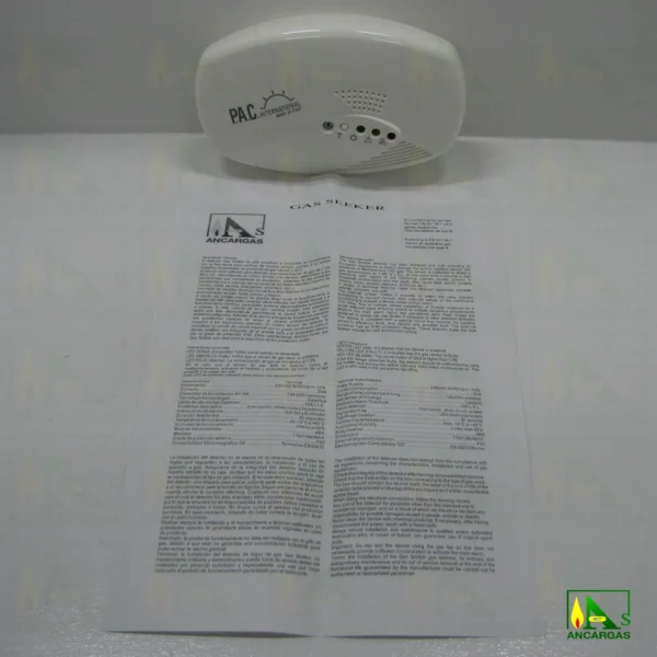 Detector de gas - propano-butano gas natural - Imagen Web de Ancargas ©