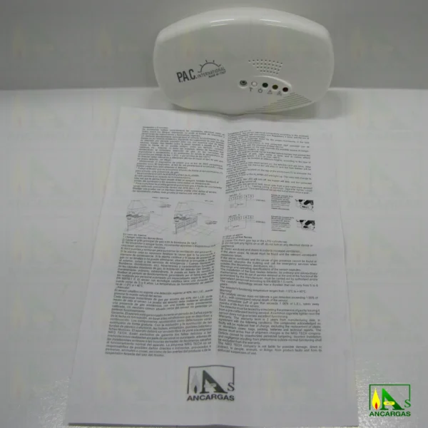 Detector de gas - propano-butano gas natural - Imagen Web de Ancargas ©