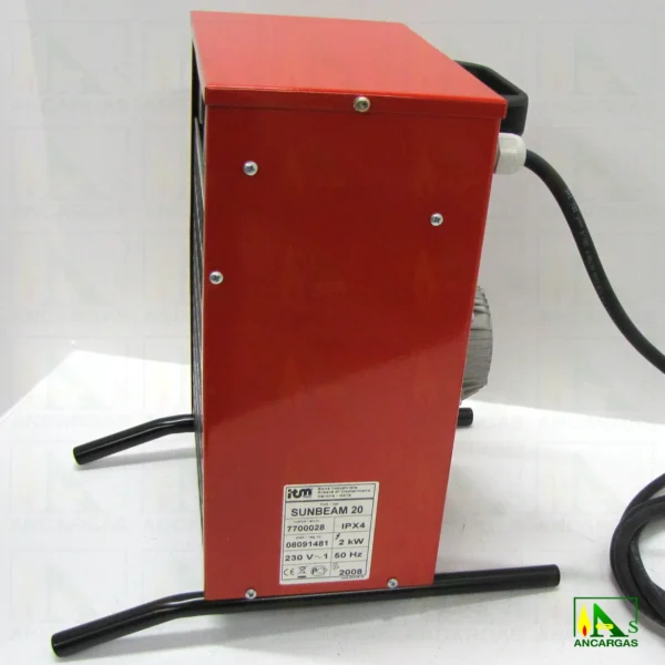 Generador de aire caliente eléctrico (monofásico) 1720 Kcalh caudal 200 m³h - Imagen Web de Ancargas ©