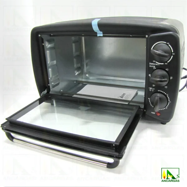 Horno de convección eléctrica Ardes de 21L 1500W estética abombada en negro - Imagen Web de Ancargas ©