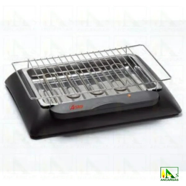 Barbacoa grill eléctrica Ardes Brace-Plus parrilla acero cromado 2000W con pies - Imagen Web de Ancargas ©