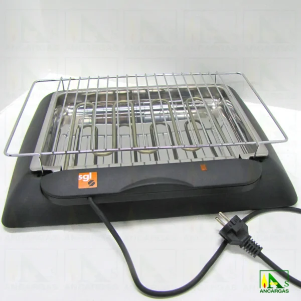 Barbacoa grill eléctrica Ardes Brace-Plus parrilla acero cromado 2000W con pies - Imagen Web de Ancargas ©