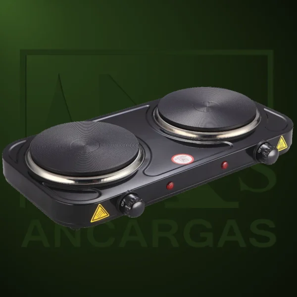 Ardes Hornillo Eléctrico Doble AR1F20 - TIKAPPA - FORNELLO 2 PIASTRE 15,5+15,5 2000 W NERO - Imagen Web de Ancargas ©