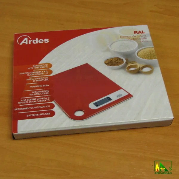 Ardes Báscula de cocina digital (rojo) - Imagen Web de Ancargas ©