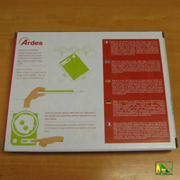 Ardes Báscula de cocina digital (verde) - Imagen Web de Ancargas ©