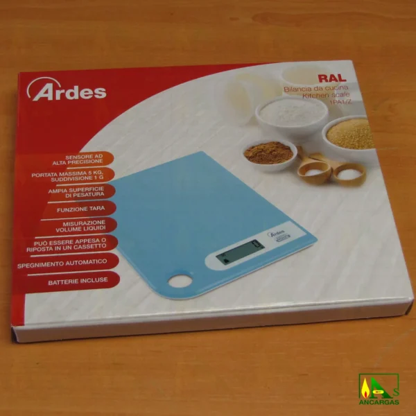 Ardes Báscula de cocina digital (azul) - Imagen Web de Ancargas ©