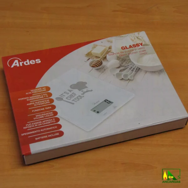 Ardes Báscula de cocina digital Glassy - Imagen Web de Ancargas ©