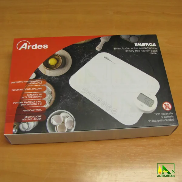Ardes Báscula de cocina ENERGA - SIN PILAS - Imagen Web de Ancargas ©