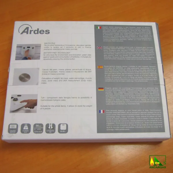 Ardes Báscula de baño ACTIVA - SIN PILAS - Imagen Web de Ancargas ©
