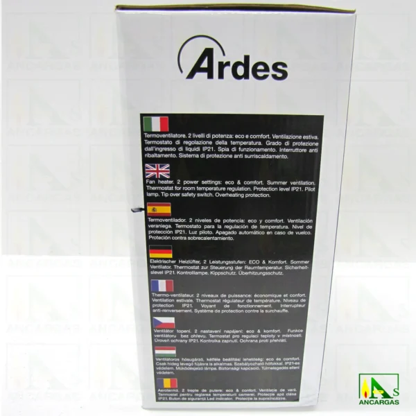 Ardes Calefactor Fonzie Negro - Imagen Web de Ancargas ©