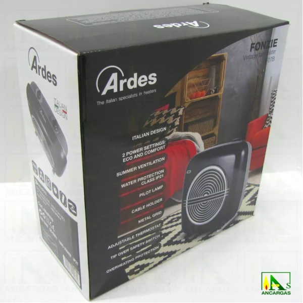 Ardes Calefactor Fonzie Negro - Imagen Web de Ancargas ©