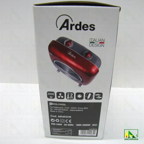 Ardes Calefactor Rock Rojo - Imagen Web de Ancargas ©