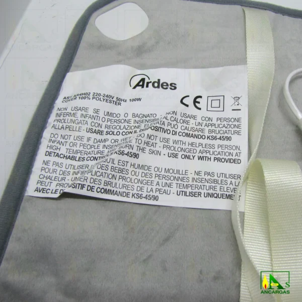 Ardes Almohadilla Eléctrica Skaldo Schiena - Imagen Web de Ancargas ©