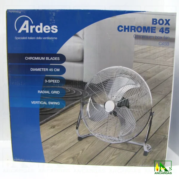 Ardes Ventilador Box Industrial Chromium 45 CM - Imagen Web de Ancargas ©