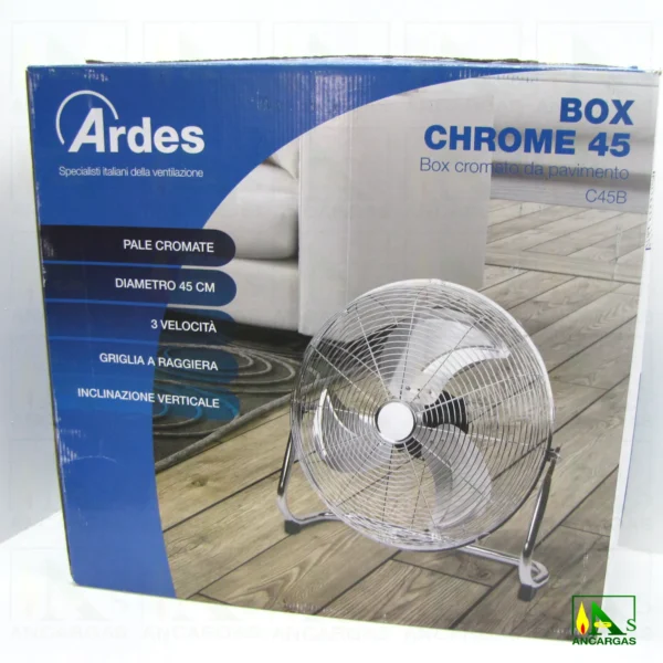 Ardes Ventilador Box Industrial Chromium 45 CM - Imagen Web de Ancargas ©