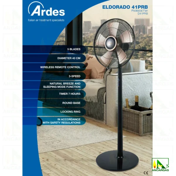 Ardes Ventilador Eldorado De Pie 40cm con mando - Imagen Web de Ancargas ©