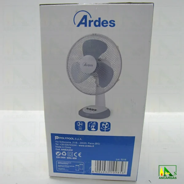 Ardes Ventilador de sobremesa Easy 30 blanco - Imagen Web de Ancargas ©