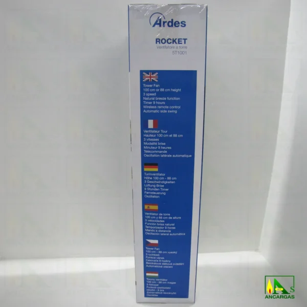 VENTILADOR DE TORRE ROCKET DE 45W - Imagen Web de Ancargas ©