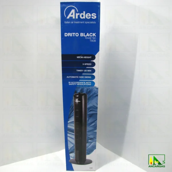 VENTILADOR TORRE NEGRO DRITO ALTURA 80 CM - Imagen Web de Ancargas ©