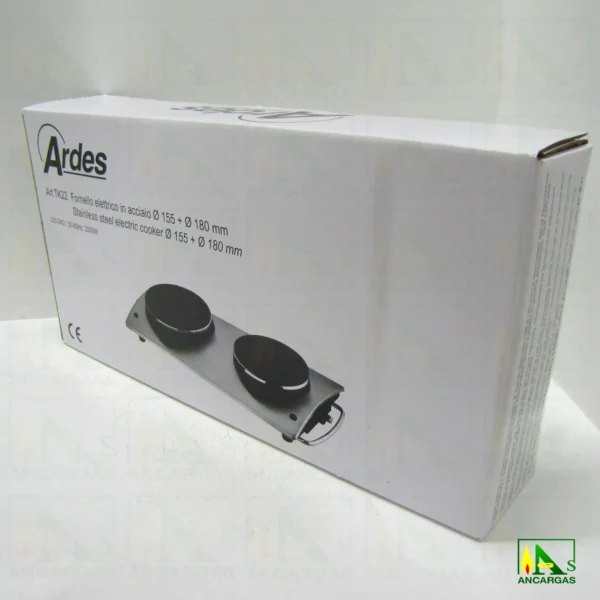 TIKAPPA INOX Hornillo Eléctrico Inox. FC-TK22 - 1000+1500W - Imagen Web de Ancargas ©