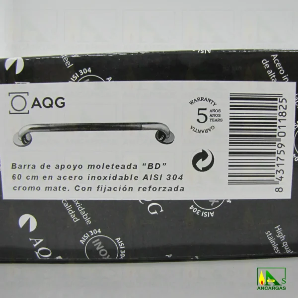 Barra Recta de apoyo - Asidero en acero inox - Imagen Web de Ancargas ©