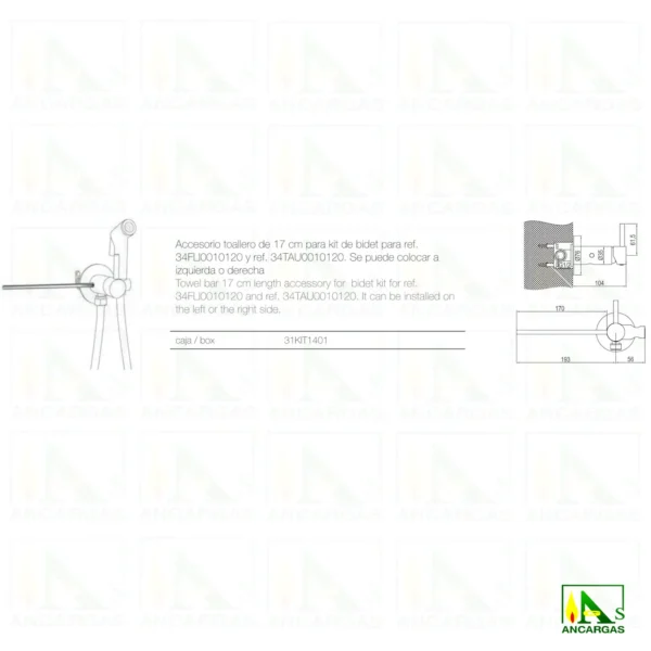 Flix Kit ducheta para sustituir el bidet agua FRIA y CALIENTE - Imagen Web de Ancargas ©