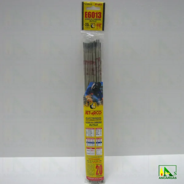 Electrodo Rutilo universal para soldadura eléctrica Jet Arco AWS E-6013 2,5mm - Imagen Web de Ancargas ©