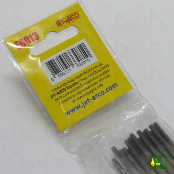 Electrodo Rutilo universal para soldadura eléctrica Jet Arco AWS E-6013 2,5mm - Imagen Web de Ancargas ©