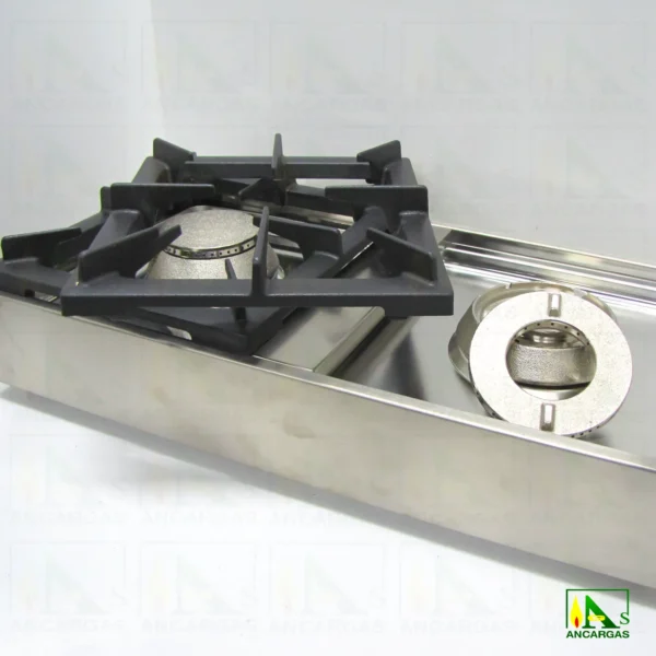 Cocina industrial Parker gas 2 fuegos acero inox - Imagen Web de Ancargas ©