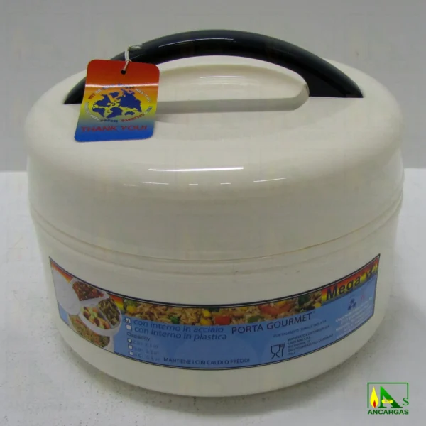 Fiambrera 2 compartimentos aislados con asa externa de capacidad 2L - Imagen Web de Ancargas ©