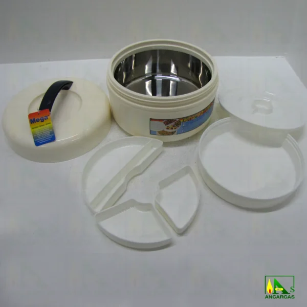 Fiambrera 2 compartimentos aislados con asa externa de capacidad 2L - Imagen Web de Ancargas ©