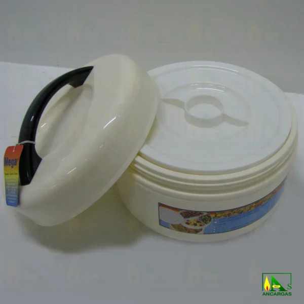 Fiambrera 2 compartimentos aislados con asa externa de capacidad 2L - Imagen Web de Ancargas ©