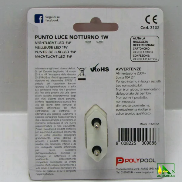 Ardes PolyPool Punto de Luz con interruptor - Imagen Web de Ancargas ©