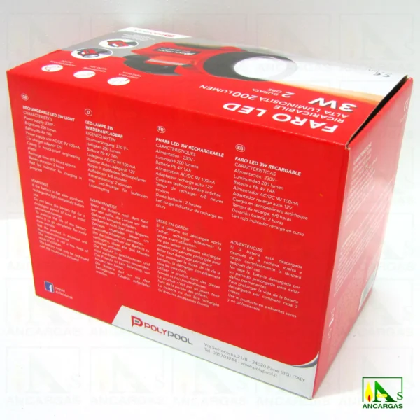 Ardes PolyPool Linterna LED Recargable 3W - Imagen Web de Ancargas ©