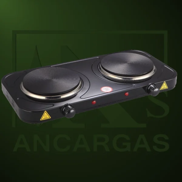 Ardes Hornillo Eléctrico Doble 1000 + 1500W AR1F21 – TIKAPPA – FORNELLO 2 PIASTRE 18,5+15,5 2500 W NERO – Imagen Web de Ancargas ©