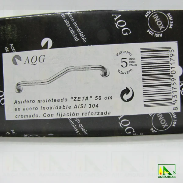 Barra Zeta de apoyo – Asidero en acero inox 50cm – Imagen Web de Ancargas ©