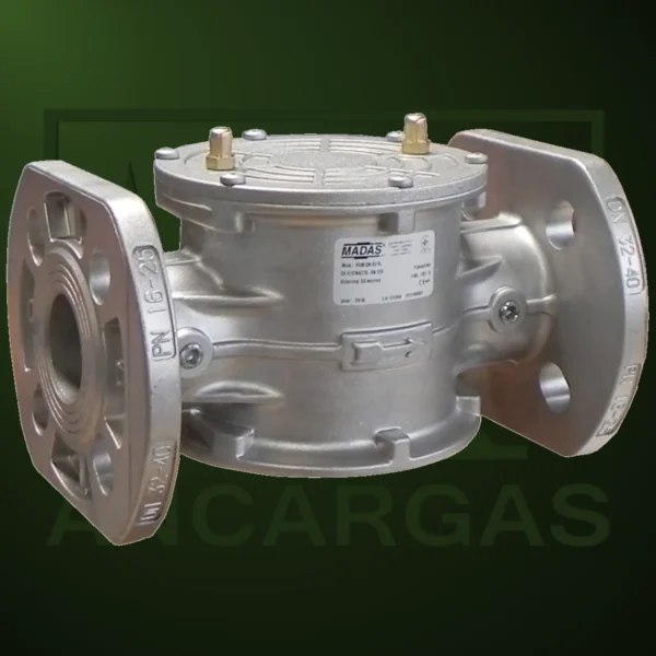 Filtro PN-6 embridado cuerpo aluminio MADAS – Imagen Web de Ancargas ©