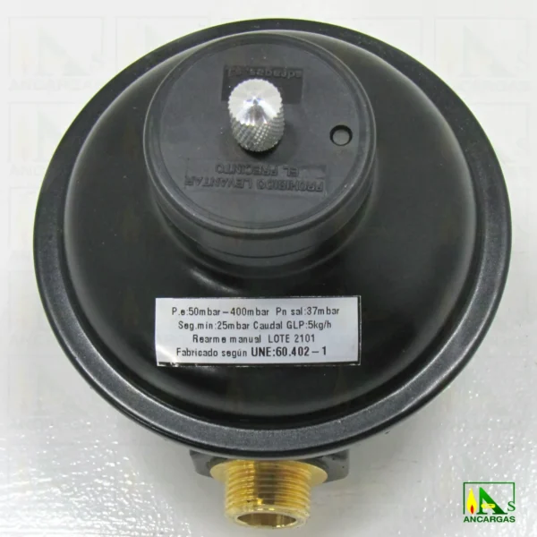 Regulador 37 mbar 5 kg rearme manual – Imagen Web de Ancargas ©