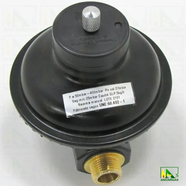 Regulador 37 mbar 5 kg rearme manual – Imagen Web de Ancargas ©