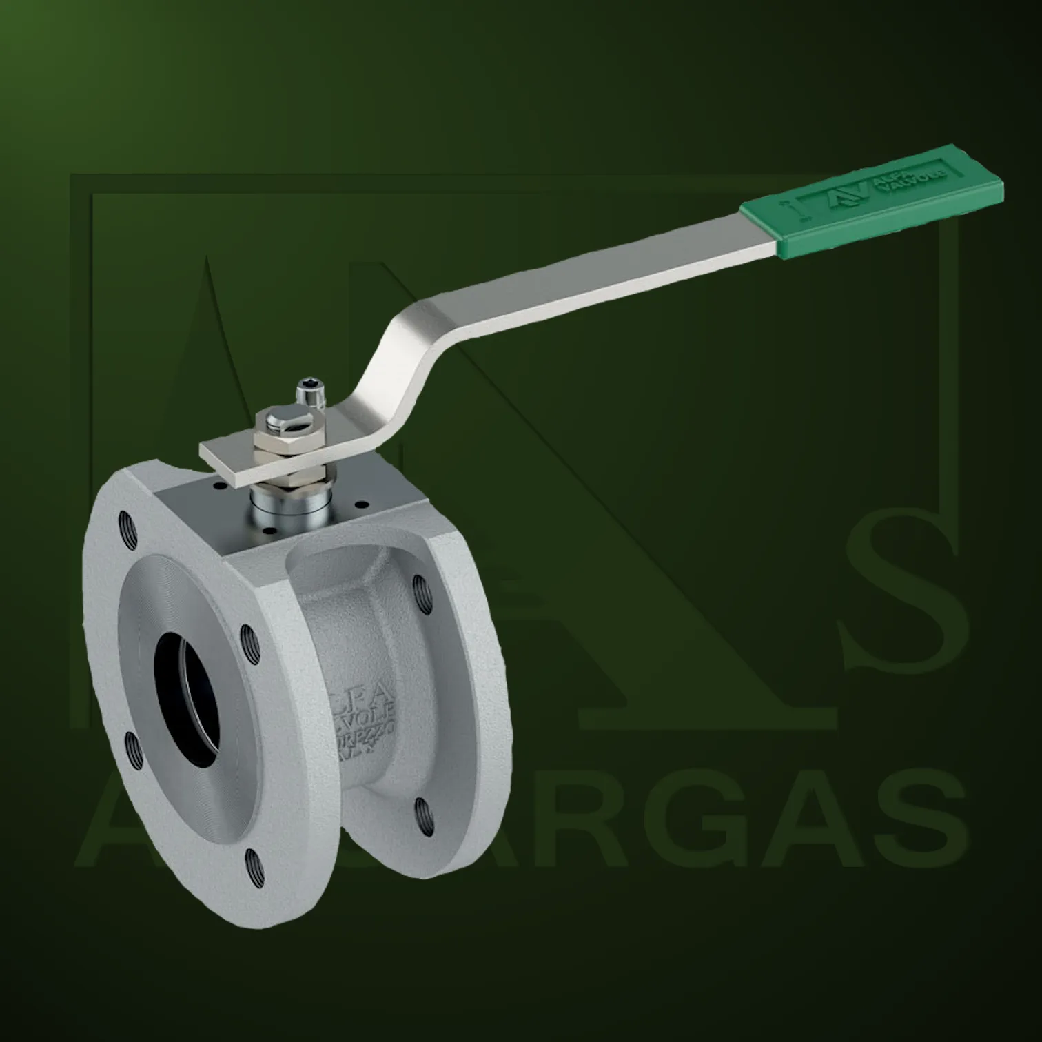 Válvula de esfera en acero con bola inox PN 16-40 – Imagen Web de Ancargas ©