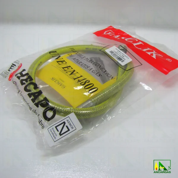 Tubo flexible inox. Presinox blindado para aparatos fijos - Imagen Web de Ancargas ©