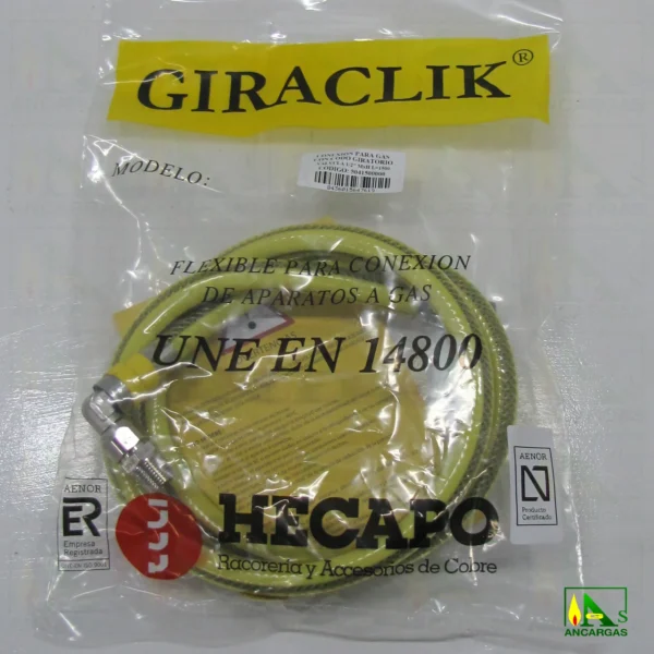 Tubo flexible metálico giratorio - Imagen Web de Ancargas ©