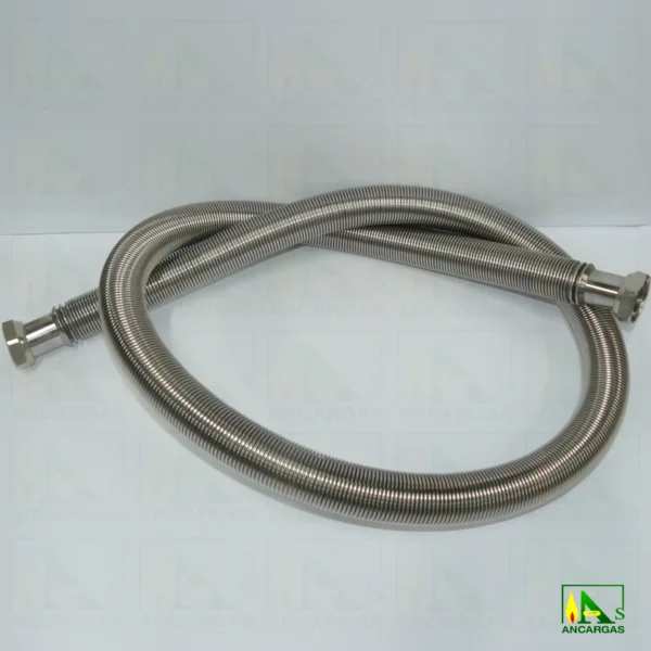 Tubo Metalico Iinoxidable 316l con tuerca de laton niquelada sin funda - Imagen Web de Ancargas ©