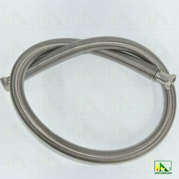 Tubo Metalico Iinoxidable 316l con tuerca de laton niquelada sin funda - Imagen Web de Ancargas ©