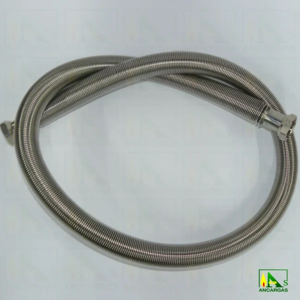 Tubo Metalico Iinoxidable 316l con tuerca de laton niquelada sin funda - Imagen Web de Ancargas ©