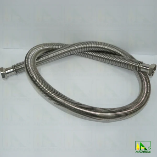 Tubo Metalico Iinoxidable 316l con tuerca de laton niquelada sin funda - Imagen Web de Ancargas ©