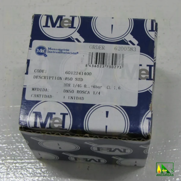 Manómetro seco horizontal-posterior - Imagen Web de Ancargas ©