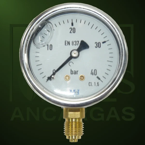 Manómetro glicerina en inox - Imagen Web de Ancargas ©