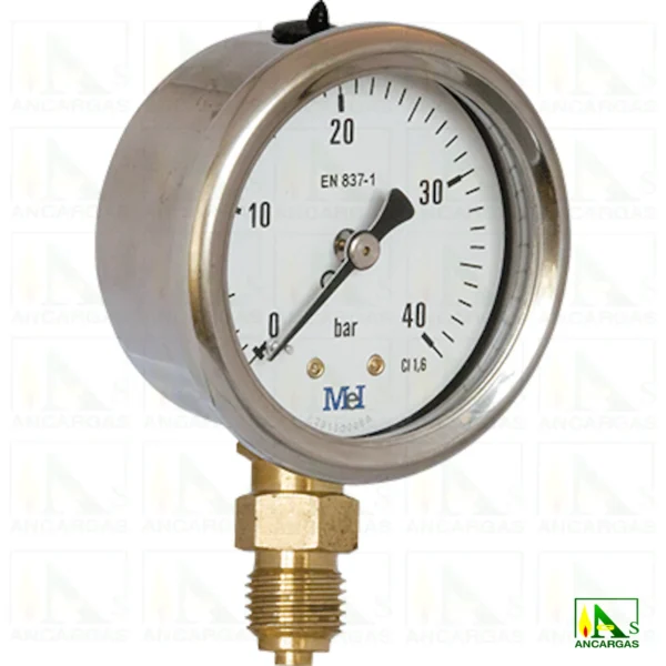 Manómetro vertical inox. de glicerina Ø50 - Imagen Web de Ancargas ©